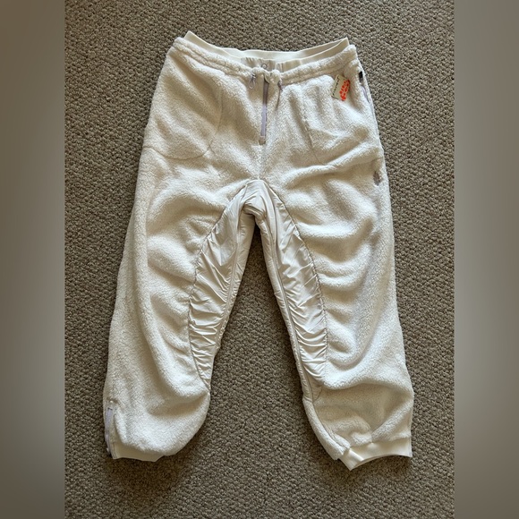 Free People NWT Sundown Fleece Joggers Wide Leg Pants FP Movement Ivory size XL - Picture 4 of 13
